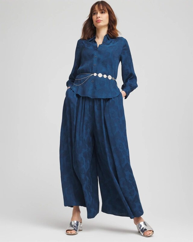 Jacquard Culotte Wide-Leg Pants - image 2